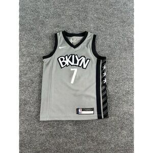 Nike Nets Kevin Durant #7 Jersey Youth Small Gray Swingman NBA Basketball S